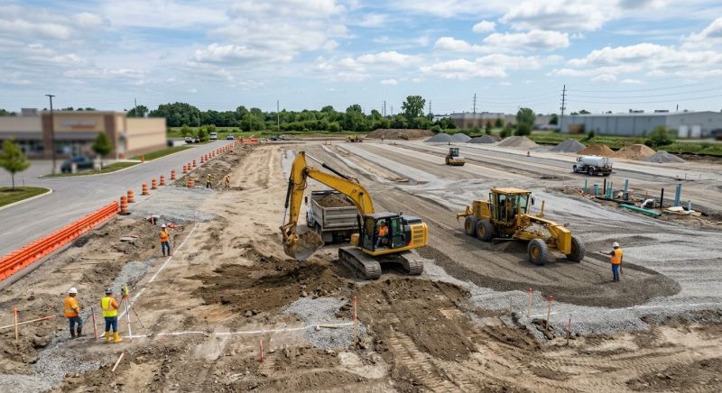 Parking Lot Site Preparation in Katy, TX